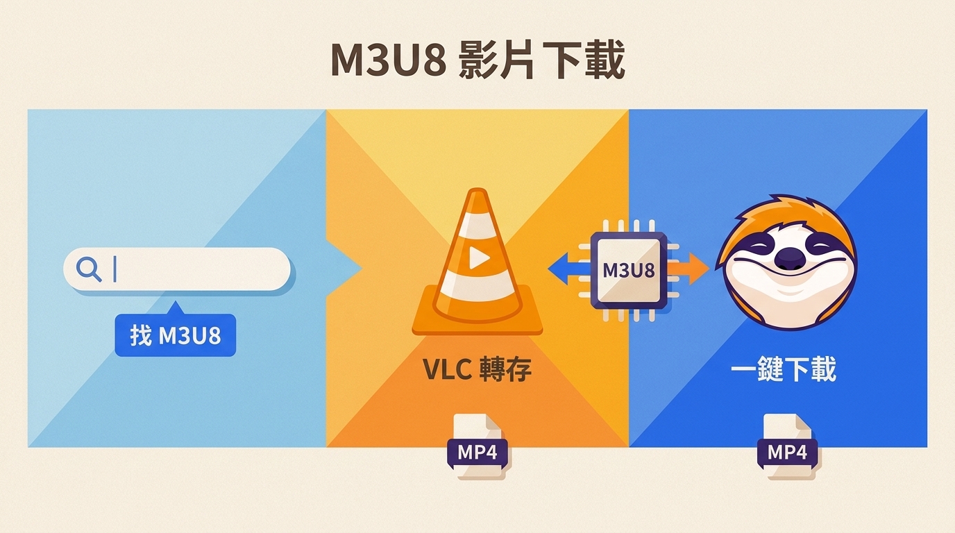 下載M3U8影片教學:找網址、VLC存成MP4與失敗排查