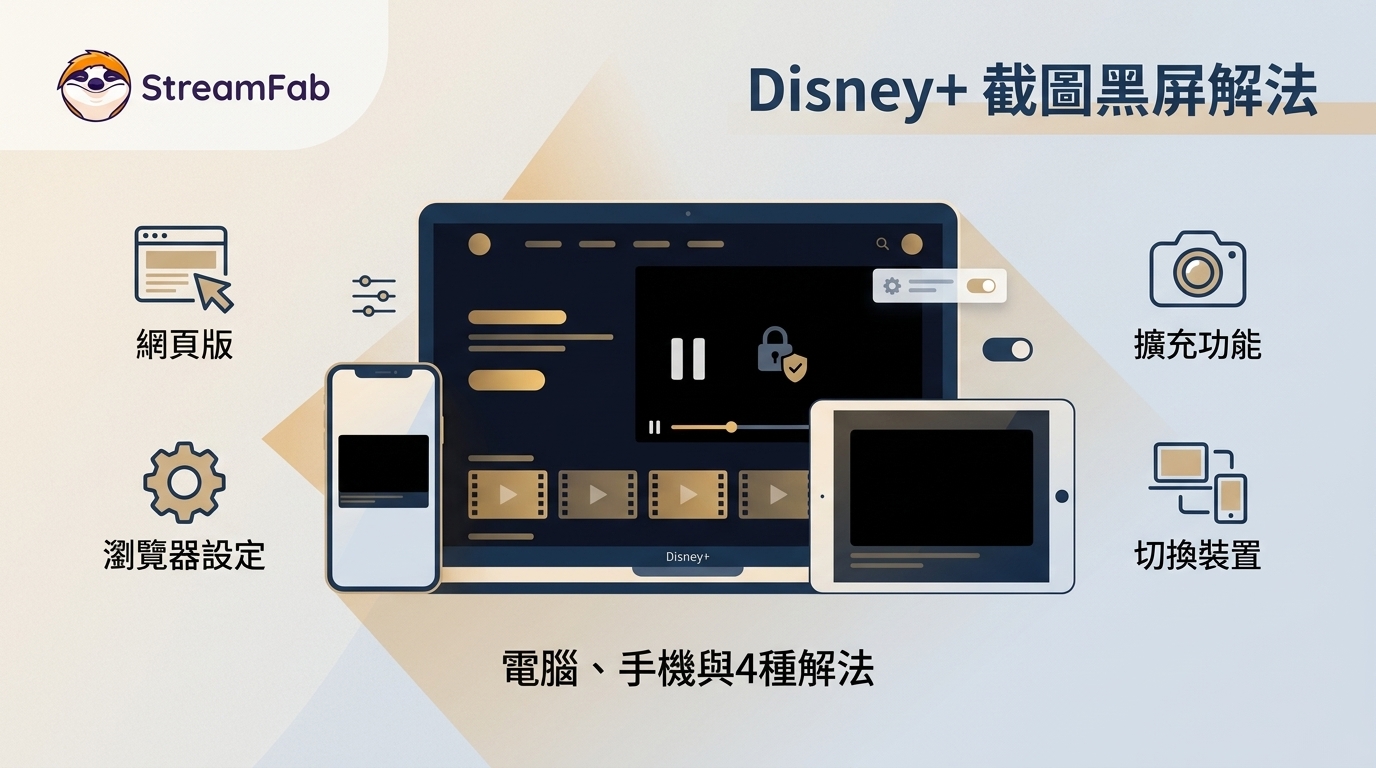 Disney+ 截圖為什麼變黑?電腦、手機與4種解法