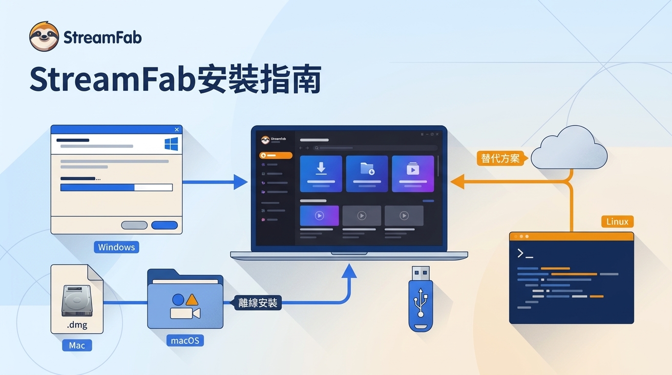 【官方指南】2026如何安裝StreamFab?Windows/Mac、離線安裝與Linux替代方案