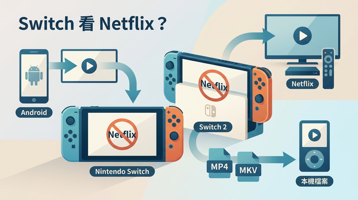 Switch/Switch 2可以看Netflix嗎?3種替代路線與限制