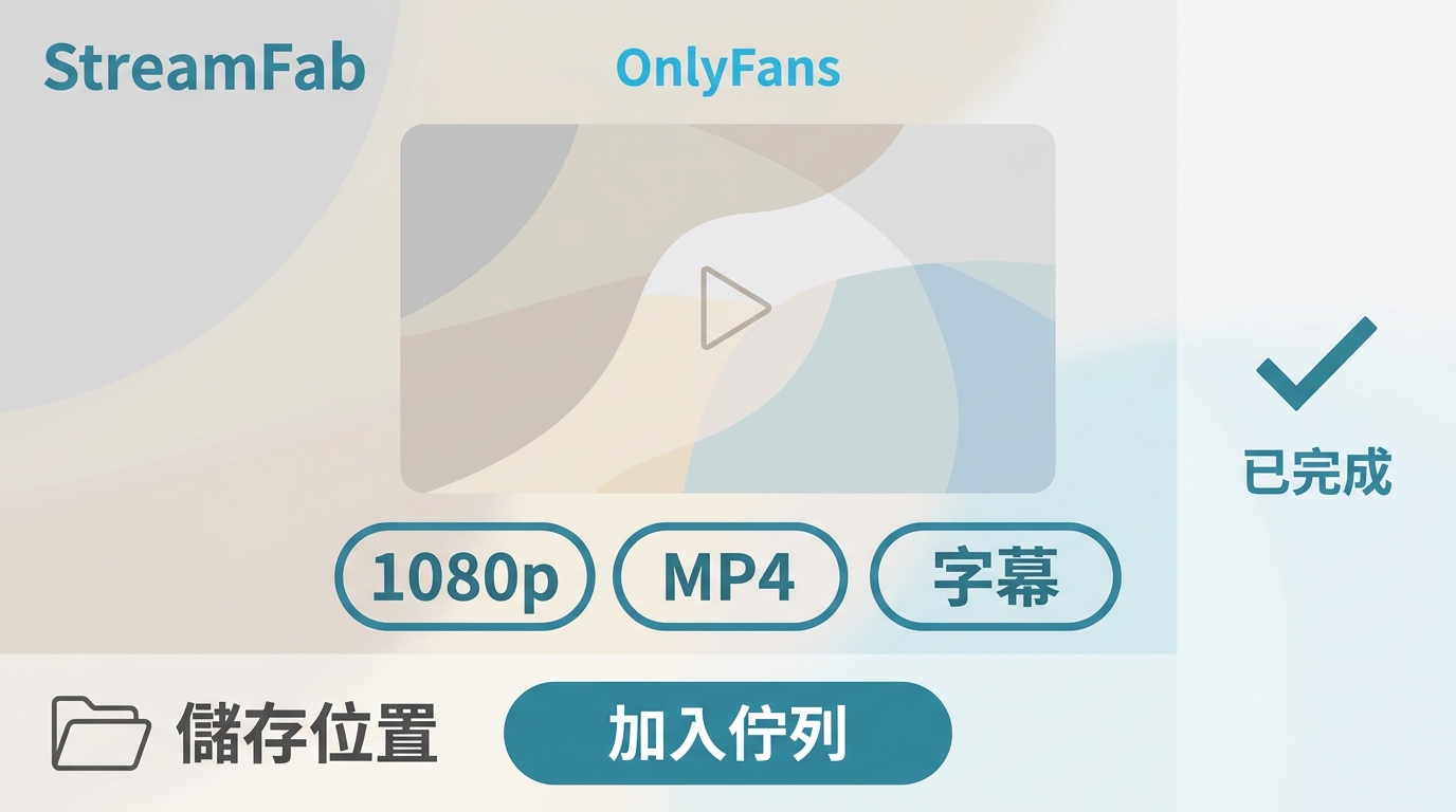 StreamFab 將 OnlyFans 已購影片設為 MP4 並加入下載佇列的操作畫面