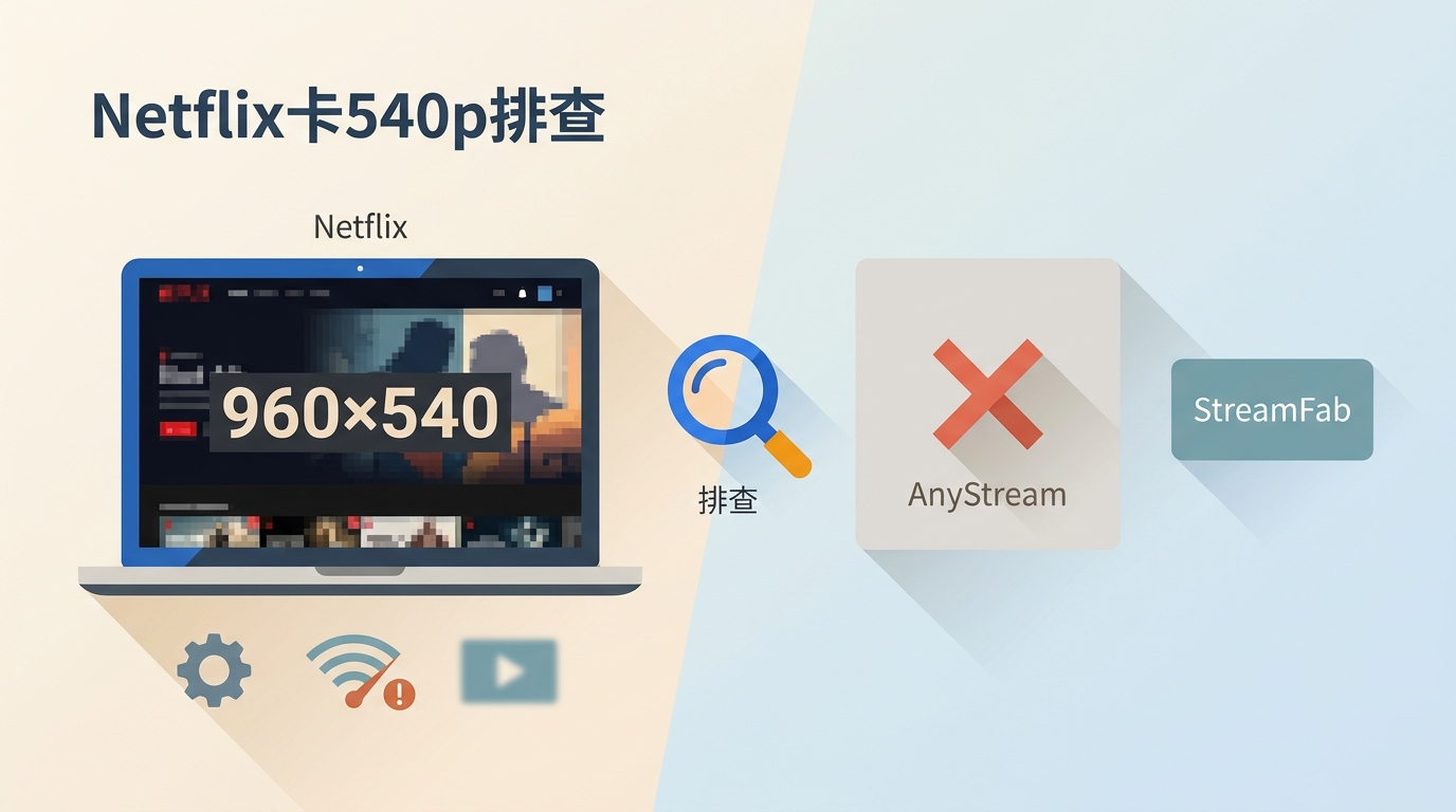 Netflix卡在960×540怎麼辦？原因、排查與AnyStream現況