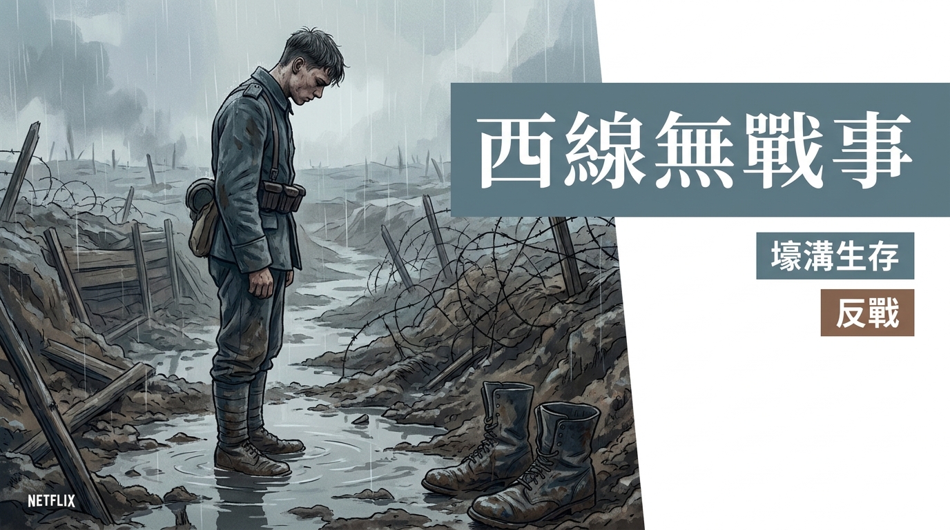 《西線無戰事》以年輕士兵與壕溝處境呈現第一次世界大戰的反戰重量。