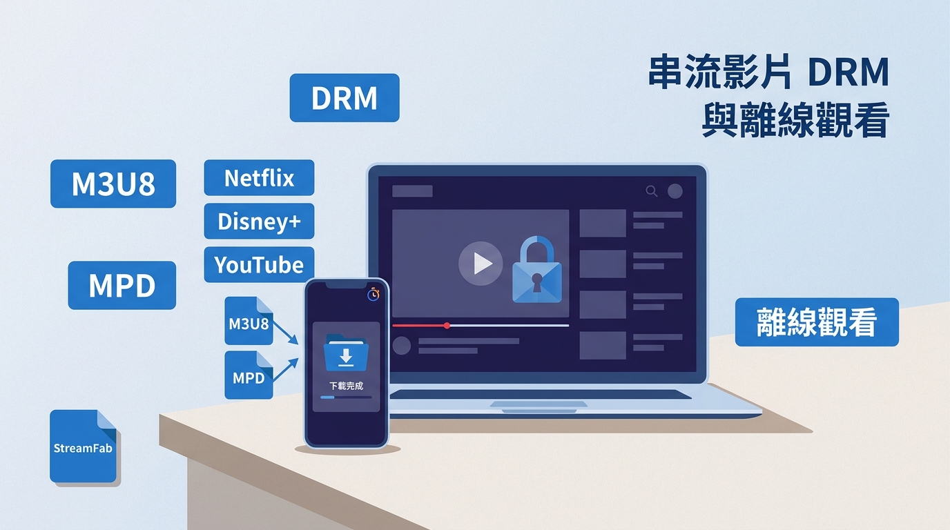 串流影片DRM是什麼？M3U8、MPD與離線觀看注意事項