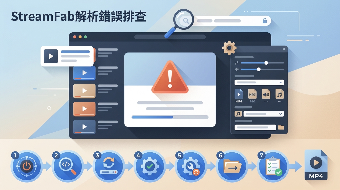 StreamFab無法解析?7步排查錯誤碼、平台與輸出設定
