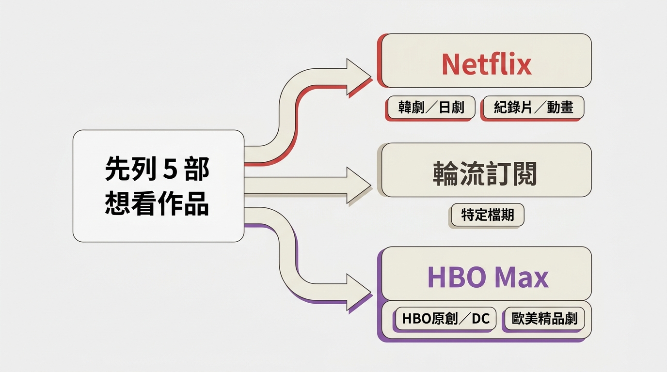 依片種與觀看頻率選擇 Netflix、HBO Max 或輪流訂閱